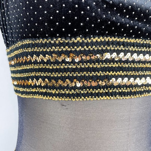 Black & Gold Sequin Mini Dress Dance Costume | LA - Picture 5 of 11
